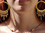 Boucles d'Oreilles Candonga attrape-reves dorées- Inspiration précolombienne.