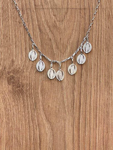 Collier Ethnique Grain de Café Argent