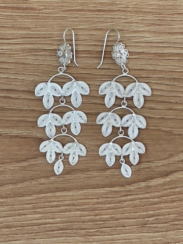 Boucles d'Oreilles Ethnique Fantaisie (Argent)