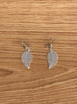Boucles d'Oreilles Ethnique Feuille en Argent