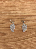 Boucles d'Oreilles Ethnique Feuille en Argent