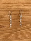 Boucles d'Oreilles Ethniques Fines Pendantes (Argent)