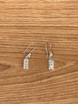 Boucles d'Oreilles Ethniques Rectangulaire Argent