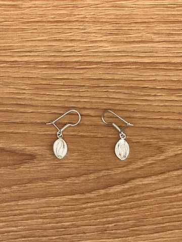 Boucles d'Oreilles Ethniques Graine de Café (Argent)