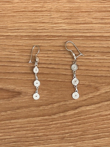 Longue Boucles d'Oreilles Ethnique (Argent)