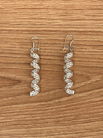 Boucles d'Oreilles Argent Massif Ethnique
