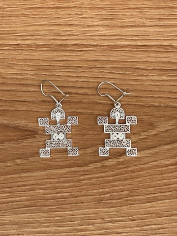 Boucles d'Oreilles Ethniques en Argent Chaman