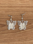 Boucles d'Oreilles Ethniques Papillon Argent