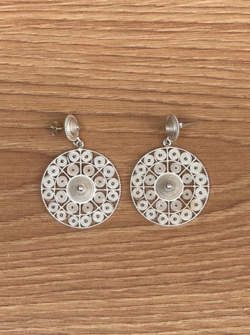 Boucles d'Oreilles Style Ethnique (Argent)