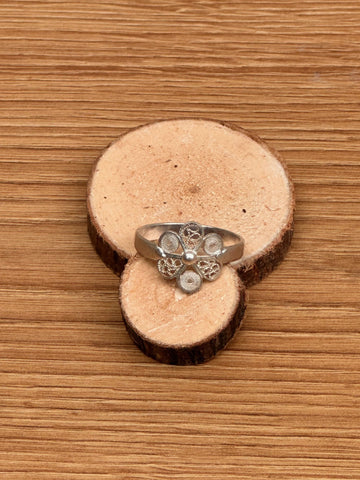 Bague Ethnique Argent Fleur Rose