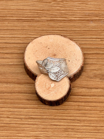 Bague Ethnique en Argent Feuille