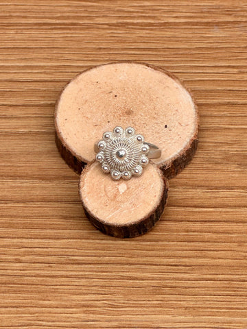 Bague Ethnique en Forme de Fleur (Argent)
