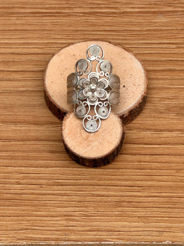 Bague Ethnique Femme Élégante (Argent)