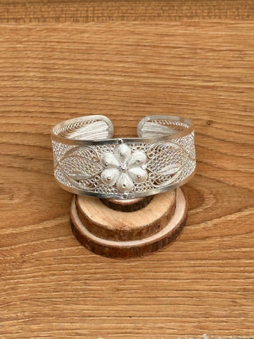 Bracelet Ethnique en Argent Femme Rigide