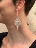Boucles d'Oreilles Ethniques Losange Argent