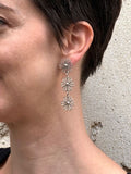 Boucles d'Oreilles Ethniques Forme Fleur (Argent)