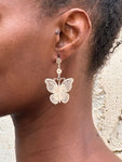 Boucles d'Oreilles Ethniques Papillon Argent