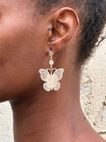 Boucles d'Oreilles Ethniques Papillon Argent