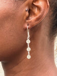Longue Boucles d'Oreilles Ethnique (Argent)