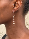 Boucles d'Oreilles Ethniques Fines Pendantes (Argent)