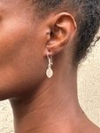 Boucles d'Oreilles Ethniques Graine de Café (Argent)