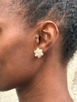 Boucles d'Oreilles Ethniques en Forme de Rose (Argent)