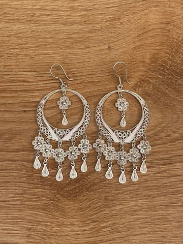 Boucle d'Oreilles Ethniques Bohème Chic (Argent)