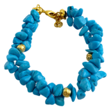 Bracelet Ethnique Pierres Naturelles Bleu